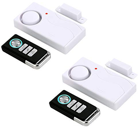 HENDUN Kabelloser Türalarm mit Fernbedienung, Fenster-Alarme, Sicherheitssensor, Poolalarm für Kindersicherheit, Schieben (2 Stück)