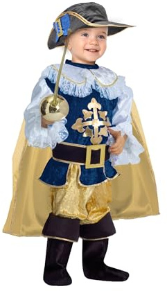 Ciao Moschettiere Hej-Small Musketeer kostym baby (storlek, blå/guld, 1-2 år, 14535.1-2, Anni
