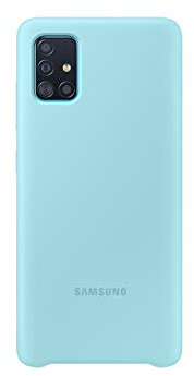 Samsung Silicone Smartphone Cover EF-PA515 für Galaxy A51 Handy-Hülle, Silikon, Schutz Case, stoßfest, dünn und griffig, blau