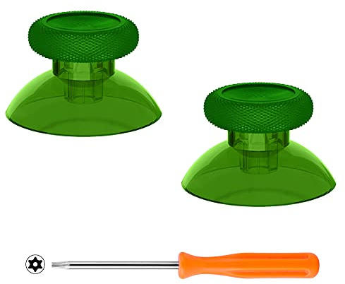eXtremeRate Replacement Thumbsticks for Xbox Core Wireless Controller, Joysticks Repair Kit for Xbox Series X/S Controller, Custom Analog Stick Buttons for Xbox One S/X/Elite Controller - Clear Green