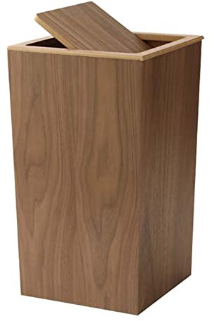 ZHZ-DT Pequeña Papelera de Madera Cuadrada Estilo de la casa de Reciclaje la Basura Dormitorio, Sala de Estar, baño, Cocina, Oficina - con la Tapa