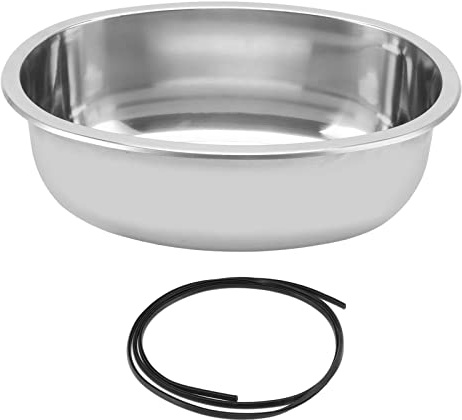Lavamani, finitura spazzolata, grande capacità, facile pulire, in acciaio inox, lavello marino di forma ovale con foro di scarico 40 mm per camper, yacht, roulotte,Pezzi di