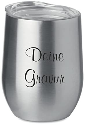 Schmalz® Tazza termica Sudbury con incisione, personalizzata, incisa, nome | Coffee to go | 300 ml | doppia parete | isolamento sottovuoto, resistente alle perdite, tazza isolante (acciaio inox)