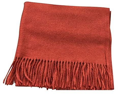 Stfery Wollschal Damen Rot, Winterschaltuch Scarf Einfarbige Quaste Halstuch 200x700CM Weich Warm Geschenk