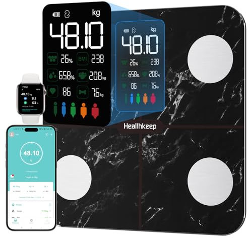 Bilancia Pesapersone Healthkeep Bilancia Impedenziometrica Bilancia Pesapersone Digitale Display VA Bilancia Pesapersone Meccanica Frequenza Cardiaca