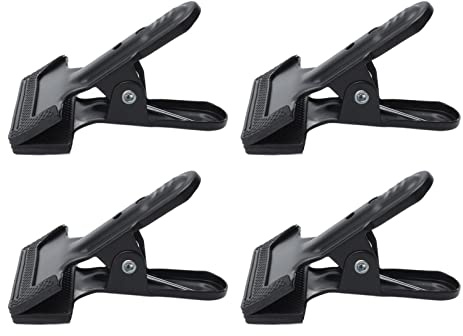 Wallfire Spring Clamps Set of 4, Heavy Duty Anti Slip Metal Wide Mouth Spring Clamps Multipurpose Woodworking A Clips for Tarpaulin, Camping, Modeling, DIY Projects, Photo Studios, Photo Background