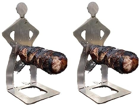 Funfob 2-Teiliger Grillhalter, Tragbar, Lustige Grillwurst für und Mädchen, Abnehmbares Schild, Party im Freien