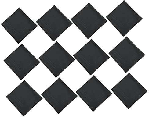 Dickly 12 Stück Herren Retro, Schwarz, 43 x 43 cm