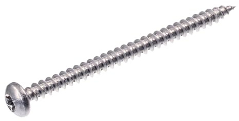 SECCARO Viti per truciolato testa semicircolare 6 x 80 mm, in acciaio inox V2A VA A2, viti per legno con filettatura completa, TX/esagono incassato, 75 pezzi