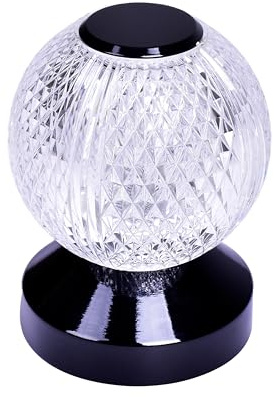 TEKLED Illumina Sphere Touch: Rechargeable Spherical LED Lamp (Transparent, Black)