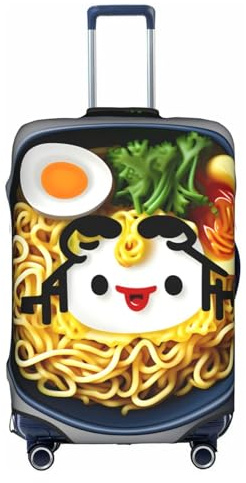 HJLUUFT Housse de protection pour valise, coquetier, nouilles, ramen - Approuvé par la TSA - Design personnalisé pour une identification facile, blanc, Small