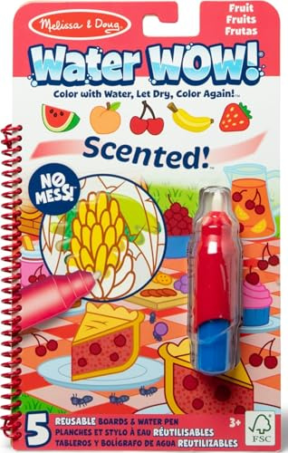 Melissa & Doug Scented Water Wow Wiederverwendbares wasseraktiviertes Aktivitätenblock-Reisespielzeug – Früchte