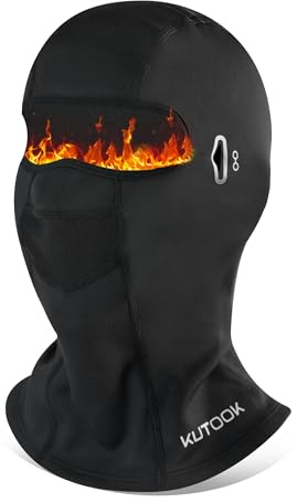 KUTOOK Skimaske Sturmhauben Balaclavas Motorradmaske Winter Warm Winddicht Skifahren, Eislaufen Multifunktional Herren Damen Schwarz Grün G007