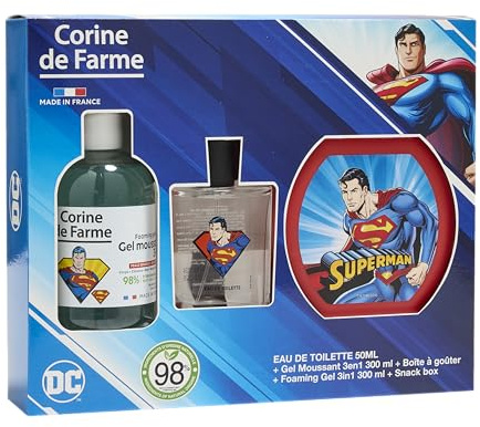 Corine De Farme Estuche Superman Edt 50 Ml + Espuma De Baño 300 Ml + Caja De Merienda Hälsa Och Personlig Vård
