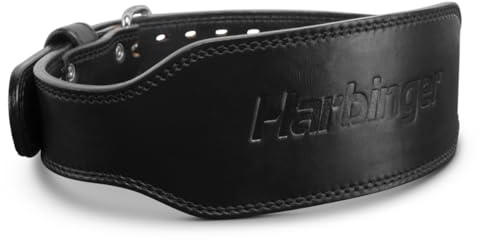 Harbinger 7mm Pro Leather Gewichthebergurt-Bietet Gleichgewicht,Unterstützung,Komfort Und Beweglichkeit,Weiches Leder Verhindert Einschneiden Und Reizungen,Perfekt Für Schweres Heben,Klein,Schwarz