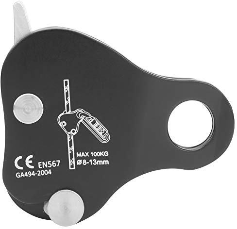 Klätterrep Grip Stop Descender, Aviation Aluminium Klätterskyddsklämma för Utomhusaktiviteter