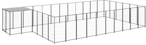 DYRJDJWIDHW hundezwinger,Dog cage,hundehütte XXL,Kennel Hund,Hundezwinger Schwarz 19,36 m² StahlEntworfen für Garten und Terrasse.