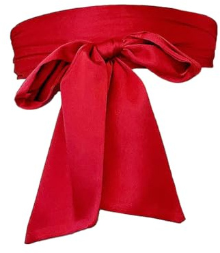 VASANA 250 x 9,5 cm/98,4 x 3,74 pouces Ceinture Écharpe en Soie Rouge Longue Ceinture de Taille Double Face Accessoire de Vêtement pour Femmes Mariage Mariée Demoiselle d'Honneur Occasion Spéciale