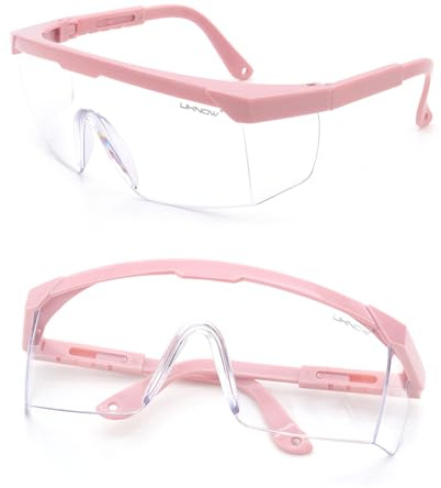 UKNOW Safety Glasses 2 Pack - Anti Fog Safety Goggles ANSI Z87.1 - Adjustable Protective Eyewear - Clear Lens Lab Goggles