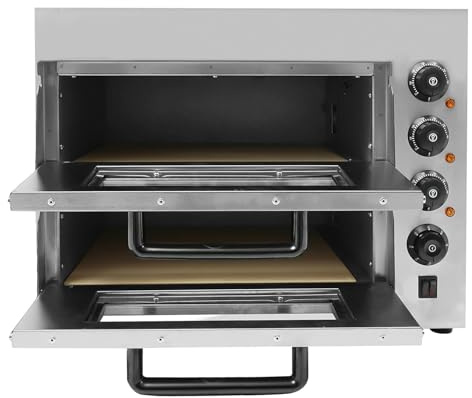 Loobiiny Forno elettrico per pizza,Forni in acciaio inox 20l,Forno elettrico con guanti e piastre,Timer regolabile,2 piani Pizza forno