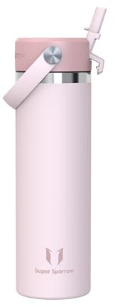 Sparrow Trinkflasche Edelstahl 750ml - Weiter Öffnung SwivelSip Thermosflasche mit Strohhalm - BPA-frei, Auslaufsicher Trinkflaschen - Ergonomisch Thermoskanne für Sport, Reisen, Outdoor