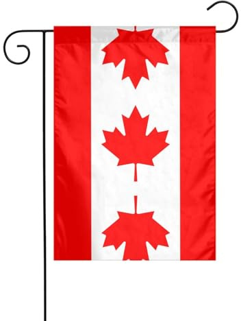 JKDGOJ Bandiera canadese tinta unita immagine Bandiera da giardino Bandiera da cortile all'aperto adatta a tutte le stagioni 30,5 x 45,7 cm