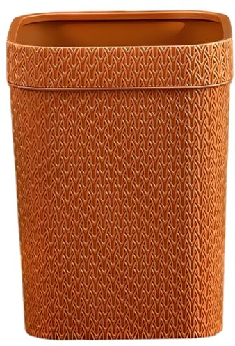 Hemobllo Poubelle Multifonction En Imitation Rotin Légère Sans Couvercle, Taille Moyenne, Corbeille à Déchets Domestique Orange Pour Salle De Bain, Bureau Cuisine, Conteneur Décoratif