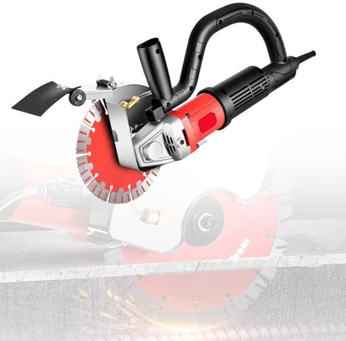 BDJSN Rainureuse Électrique Portable 4000 W, Profondeur De Coupe 65 Mm, Alimentation en Eau, Dépoussiérage Mural, Coupe À 90° sans Angle Mort, pour Béton, Briques Rouges, Marbre