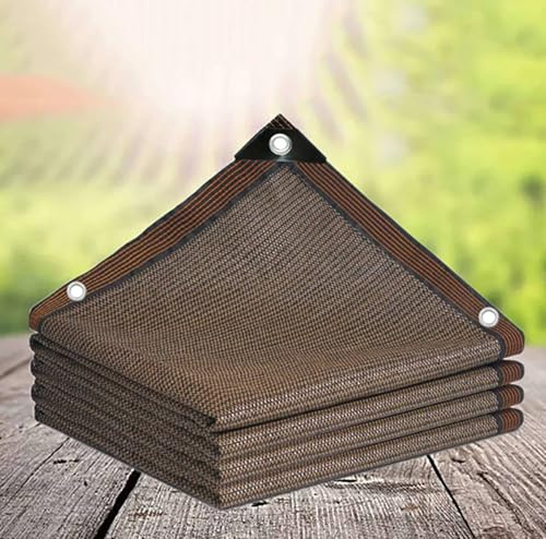 Telo Ombreggiante Occhiellato 4x5 5x10 Traspirante Vela Ombreggiante Rettangolare Tessuto Ombra Anti-UV 90% Reti Ombreggianti Orto Giardino Patio Pergola Cortile Terrazza,brown-4x6m