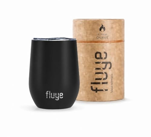 Fluye Vaso Termico Cafe 350ml - Termo Cafe para Llevar de Acero Inoxidable 18/8 - Taza Termica Triple Pared - Frio y Calor Sin Condensacion - Te e Infusiones - Tapa Antigoteo - Travel Mug Cup