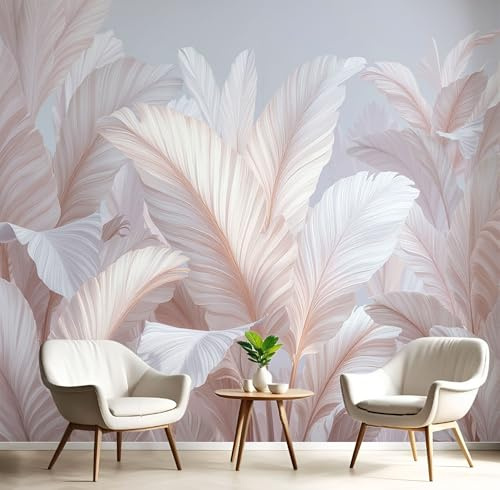 ANALTIRCE 3D Papier Peint Panoramique Feuilles Bananier Abstraites 150×105cm Intissé Wallpaper Chambre Bureau Deco Motif Nature Plantes Décoration Murale Marron