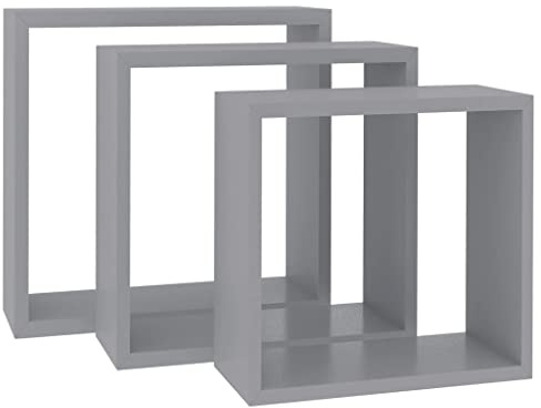 Generic Väggkubhyllor 3 St Vita MDF-vägghyllor, Premiummaterial, Lätta Att Installera, Dekorativa, Spara Utrymme, Idealiska för Hem, Kontor, Sovrum med Osynligt Monteringssystem för (30 x 10 x 30 cm)