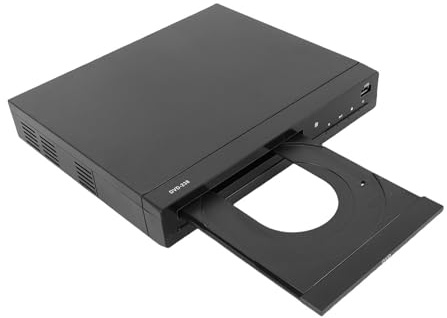 VBESTLIFE Lecteur DVD, Sortie HDMI Ascendante 1080P avec Câbles USB 2.0 et AV, Lecture de CD, DVD, SVCD, VCD Toutes Régions pour Projecteur TV Home Cinéma (Prise UE)