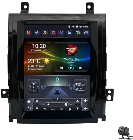 Autoradio stéréo avec écran tactile HD 9,7pour Ca-dillac Escalade SLS 2007-2014 CarPlay Android Auto Wi-Fi 5G GPS Bluetooth radio FM/AM DSP commandes au volant et caméra de recul(Color:8 CORE 4+64G)