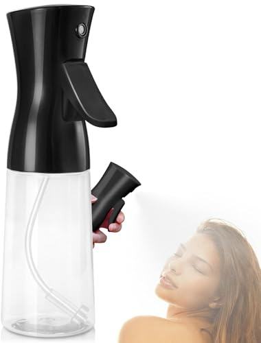 Fun Gift Spray Bottle For Hair,Continuous Water Mister for Hairstyling, Salons, Cleaning, Plants,Essential Oil Scents,Ultra Fine Mist Sprayer,6.8 OZ /200 ML-black
