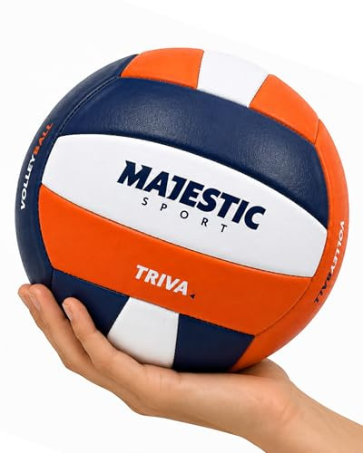 Majestic Sport Volleyball Größe 5 Soft Touch – Beachvolleyball weich & wasserfest für Indoor & Outdoor – Beach, Halle, Garten & Pool – offizielle Größe für Training, Freizeit & Spiel Triva