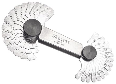 Starrett 6 Schraubenlehre mit Verriegelung, 4-42 Gewinde pro Zoll, 30 Blätter