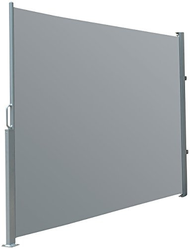 Royal Gardineer Sichtschutz Balkon: Seitenmarkise 180 x 300 cm, für Garten, Balkon und Terrasse, anthrazit (Seitenmarkise freistehend, Sichtschutz ausziehbar, in)