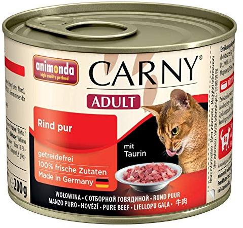 animonda Carny Adult Katzenfutter Nassfutter für ausgewachsene Katzen Rindfleisch 6 x 200g