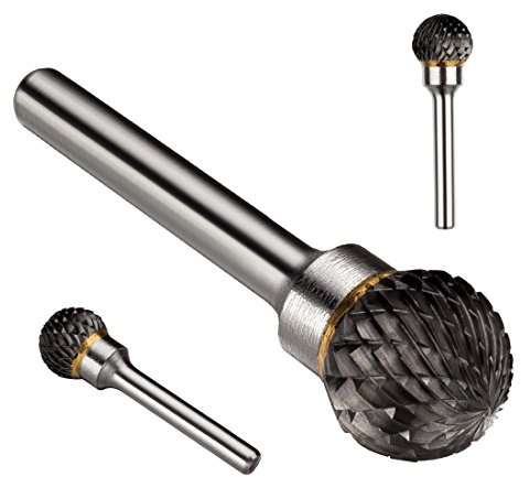 sourcing map Doppelschnitt Wolframkarbid Rotary File 5/8Kopf 6mm Schaft Kugel geformt DE de