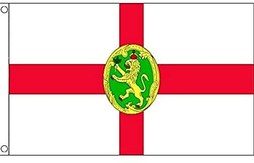 AZ FLAG - Drapeau Aurigny - 90x60 cm - Drapeau Île Anglo-Normande De Alderney 100% Polyester Avec Oeillets Métalliques Intégrés - Pavillon 50 g