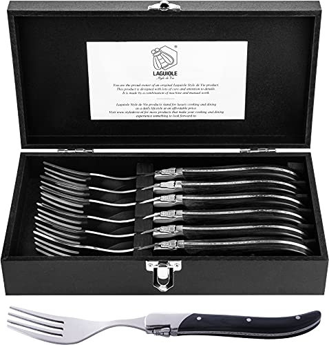 Laguiole Style de Vie Gabeln Luxury Line, 6-teilig, Pakkaholz