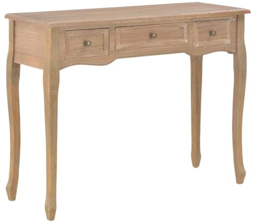 vidaXL Table de Console et Coiffeuse avec 3 tiroirs Marron
