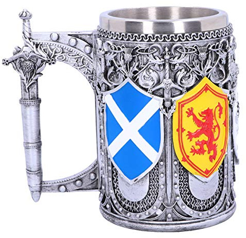 Nemesis Now B4698P9 Becher mit schottischem Schild aus Kunstharz, 16 cm, Edelstahl