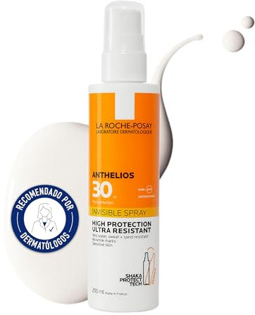 La Roche-Posay Anthelios Invisible Spray LSF 30, Sonnenspray für empfindliche und zu Sonnenallergie neigende Haut, Umfassender Schutz, Wasserfest, 200 ml