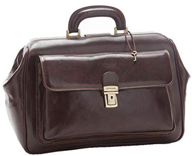 Arzttasche aus Echtem Leder - D&D0203 - Made in Italy (Dulkenbraun)