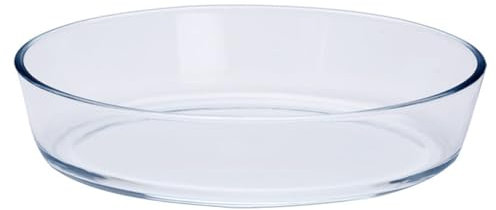 Cabilock 1 Pc Plat De Cuisson En Verre Assiettes En Verre Transparent Rond Moule à En Plat à Lasagne à Rôtir Au Four Assiettes à Dessert En Marmite Dîner Nourriture