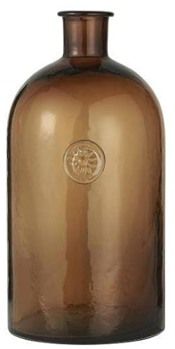 IB Laursen Apothekerflasche mit Blumenemblem braunes Glas mundgeblasen groß