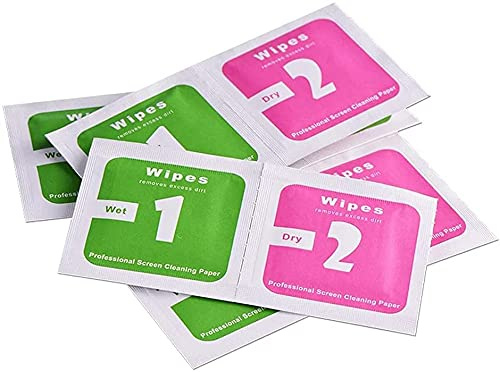 100pcs(50set) Dry Wet Cleaning Wipes Paper Dust Removal Papers LCD Screens for Tempered Glass Camera Lens