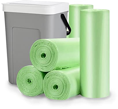 Biodegradable Trash Bags - 13 Gallon Durable Garbage Bag, Pack of 60, Perfect for Tall Trash Cans Green Thicken Recycling Bin Bags for Kitchen, Bathroom, Camping, Office, Car